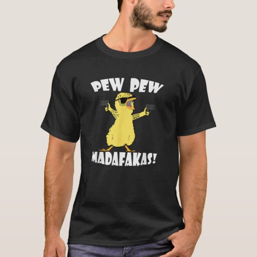 T-shirt Pew Pew Madafakas Crazy Chick Graphic Funnys (Devant)