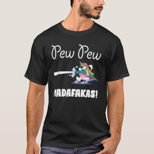 T-shirt Pew Pew Madafakas Femmes Unicorne (Devant)