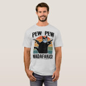 T-shirt Pew Pew Pew Madafakas, drôle de chat noir (Devant entier)