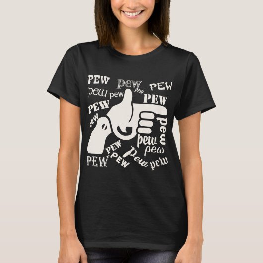 T-shirt Pew Pew Pew Pew Pew Gun Pew Finger Gun #USAPatriot (Devant)
