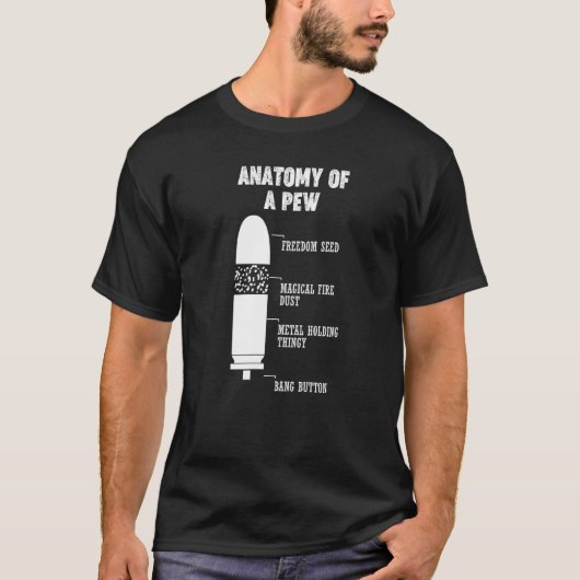 T-shirt Pew Pewer Anatomy Science Arme Geek Jeu d'armes (Devant)
