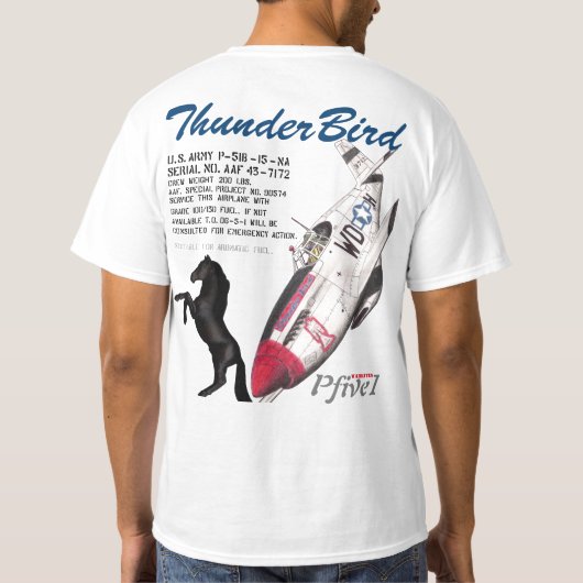 T-shirt Pfive1 P-51B Thunderbird (Dos)