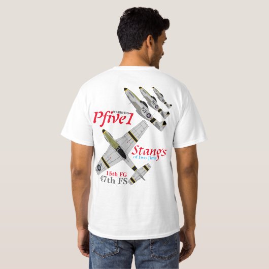 T-shirt Pfive1 Stangs de FS d'Iwo Jima quarante-septième (Dos entier)