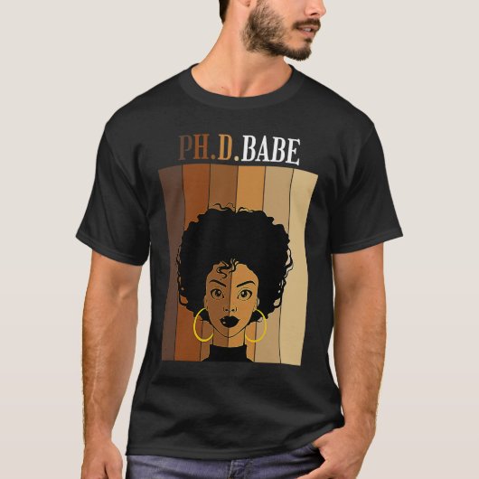 T-shirt PH D Babe PhD Doctorate Student Graduation Black A (Devant)