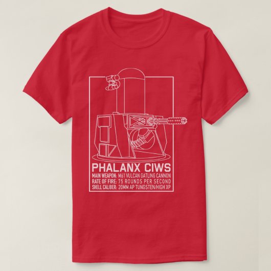 T-shirt Phalanx CIWS Plan directeur Info système d'armes C (Design devant)