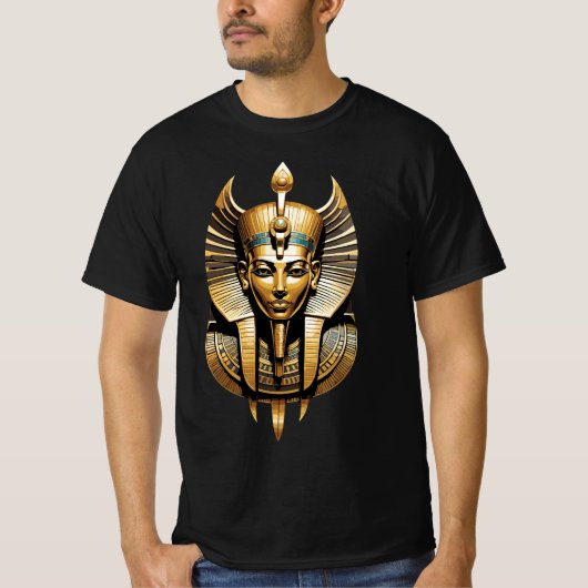 T-shirt Pharaon doré avec coiffe royale Art (Devant)