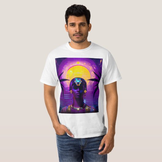 T-shirt Pharaon Synthwave (Devant entier)