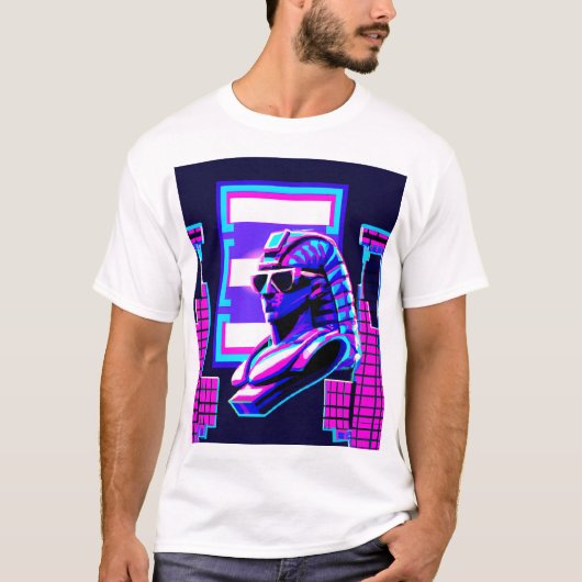 T-shirt Pharaon Synthwave (Devant)