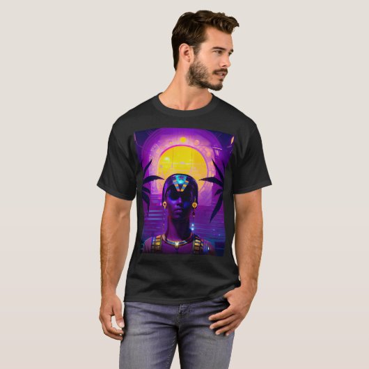 T-shirt Pharaon Synthwave (Devant entier)