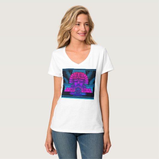 T-shirt Pharaon Synthwave (Devant entier)