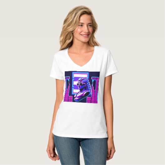 T-shirt Pharaon Synthwave (Devant entier)