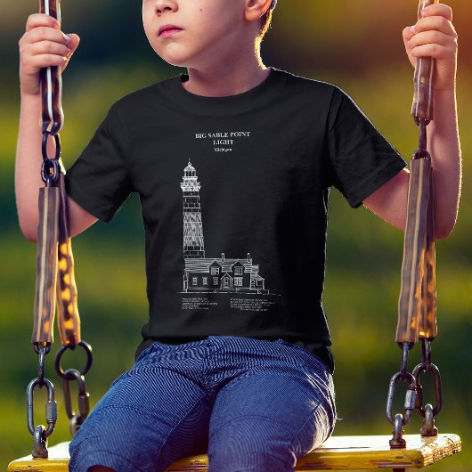 T-shirt Phare de Big Sable Point - Michigan - AD