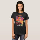 T-shirt Phare de Montauk New York Voyage Rétro (Devant entier)