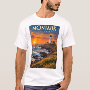 T-shirt Phare de Montauk Point au coucher du soleil New Yo