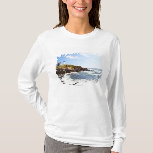 T-shirt Phare de "protubérance" de Neddick de cap au Maine (Devant)