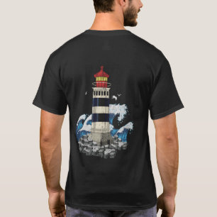 T-shirt Phare de Seagull Ocean Sea Waves Nautical Lighthou