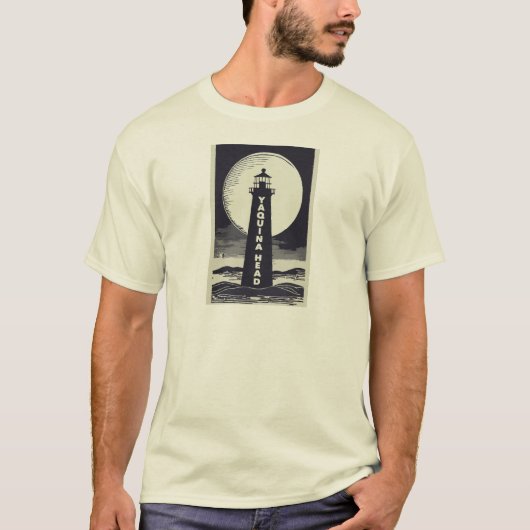 T-shirt Phare de Yaquina Head Oregon Moon (Devant)