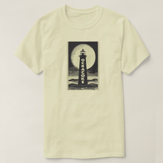 T-shirt Phare d'Ocracoke Lune de Caroline du Nord (Design devant)