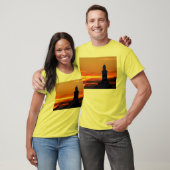 T-shirt Phare et ciel en feu (Unisexe)