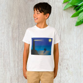 T-shirt Phare et voilier à Night Moonlit Ocean