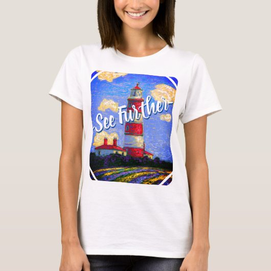 T-shirt Phare Pastel et champs de lavande (Devant)