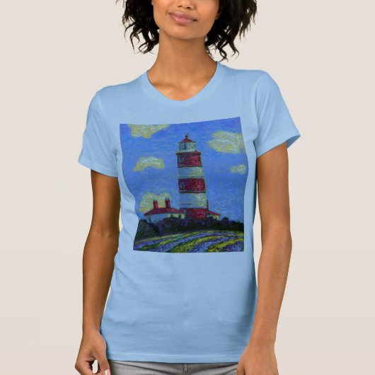 T-shirt Phare Pastel et champs de lavande (Devant)