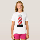 T-shirt Phare rayé rouge et blanc (Devant entier)