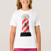 T-shirt Phare rayé rouge et blanc (Devant)