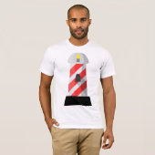 T-shirt Phare rayé rouge et blanc (Devant entier)