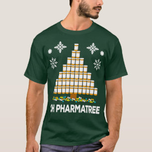 T-shirt Pharmacie Arbre de Noël Médicament Pharmaciste Cad