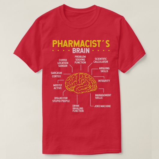 T-shirt Pharmacist Brain Pharmacy School Graduation Party (Design devant)