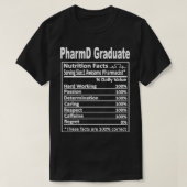 T-shirt PharmD Pharmacien Gradué Faits nutritionnels Gradu (Design devant)