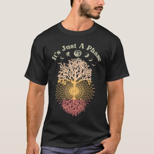 T-shirt Phase lune dire que c'est juste une phase rétro (Devant)