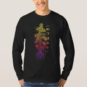T-shirt Phases De L'Arbre De Vie De La Lune Yoga Chakra -