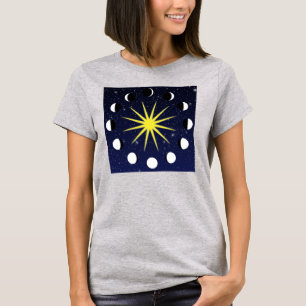 T-shirt Phases et étoiles du soleil, de la lune