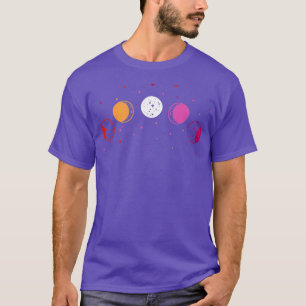 T-shirt Phases Lune Astronomie Drapeau Lesbienne subtile F