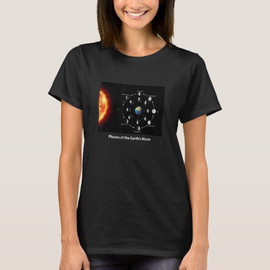 T-shirt Phases of The Moon on Earth Illustration Graphic D (Devant)