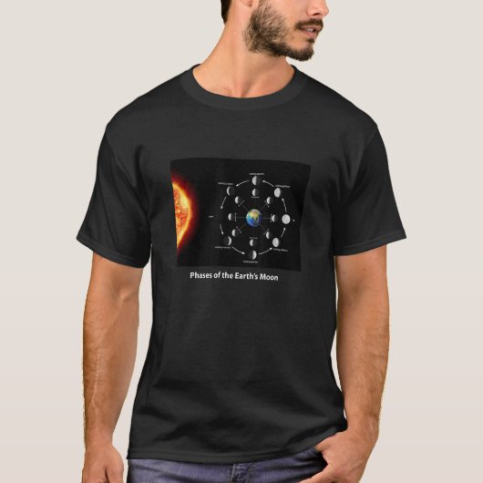 T-shirt Phases of The Moon on Earth Illustration Graphic D (Devant)