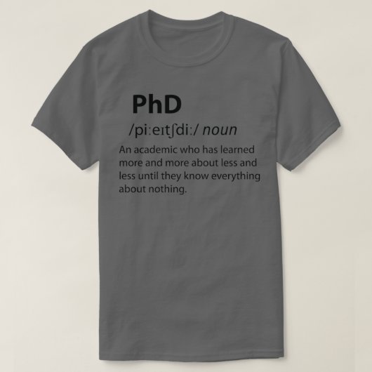 T-shirt PhD Drôle Dictionnaire Définition (Design devant)