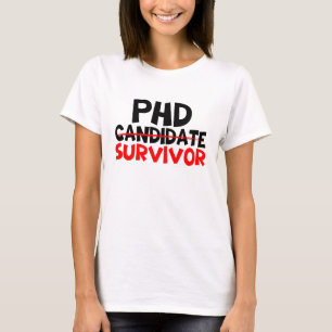 T-shirt Phd Survivor Typographie rouge noir