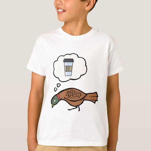 T-shirt Pheasant dreams of coffee (Devant)