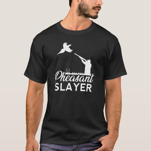 T-shirt Pheasant Slayer Hunting Hunter Bird Plucking Retro (Devant)