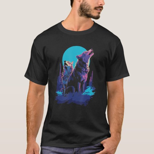 T-shirt Phenomenal Howling Wolf Pack Rétro Awesomen (Devant)