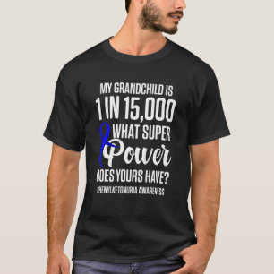 T-shirt Phenylcétonuria Pku Strong Warrior Grandchild Awar