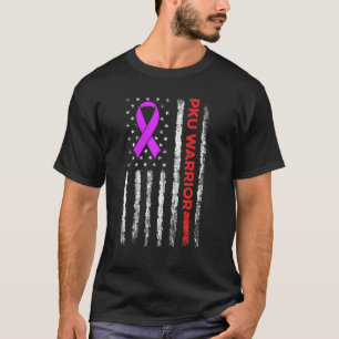 T-shirt Phenylcétonuria PKU Strong Warrior USA Flag Award