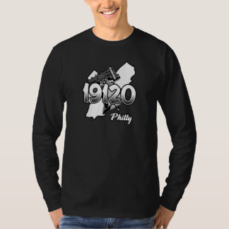 T-shirt Philadelphia Silhouette with Zip Code 19120 and Li