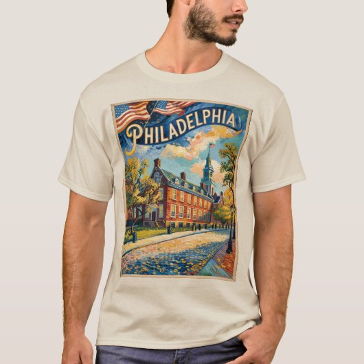 T-shirt Philadelphie Pennsylvanie États-Unis Retro Van Gog (Devant)