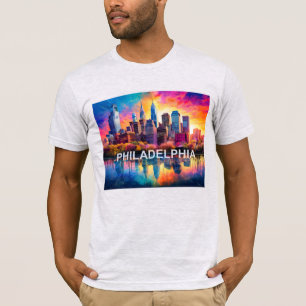 T-shirt Philadelphie Skyline Graffiti Art