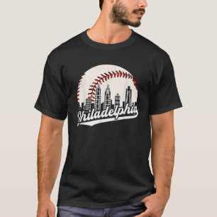 T-shirt Philadelphie Skyline Philly Cityscape Baseball Ret
