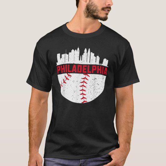 T-shirt Philadelphie vintage Skyline Baseball Retro Philly (Devant)